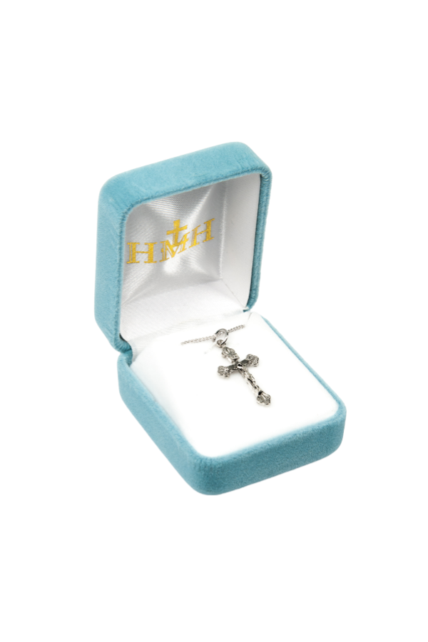 1" Sterling Silver Small Flare Tipped Crucifix