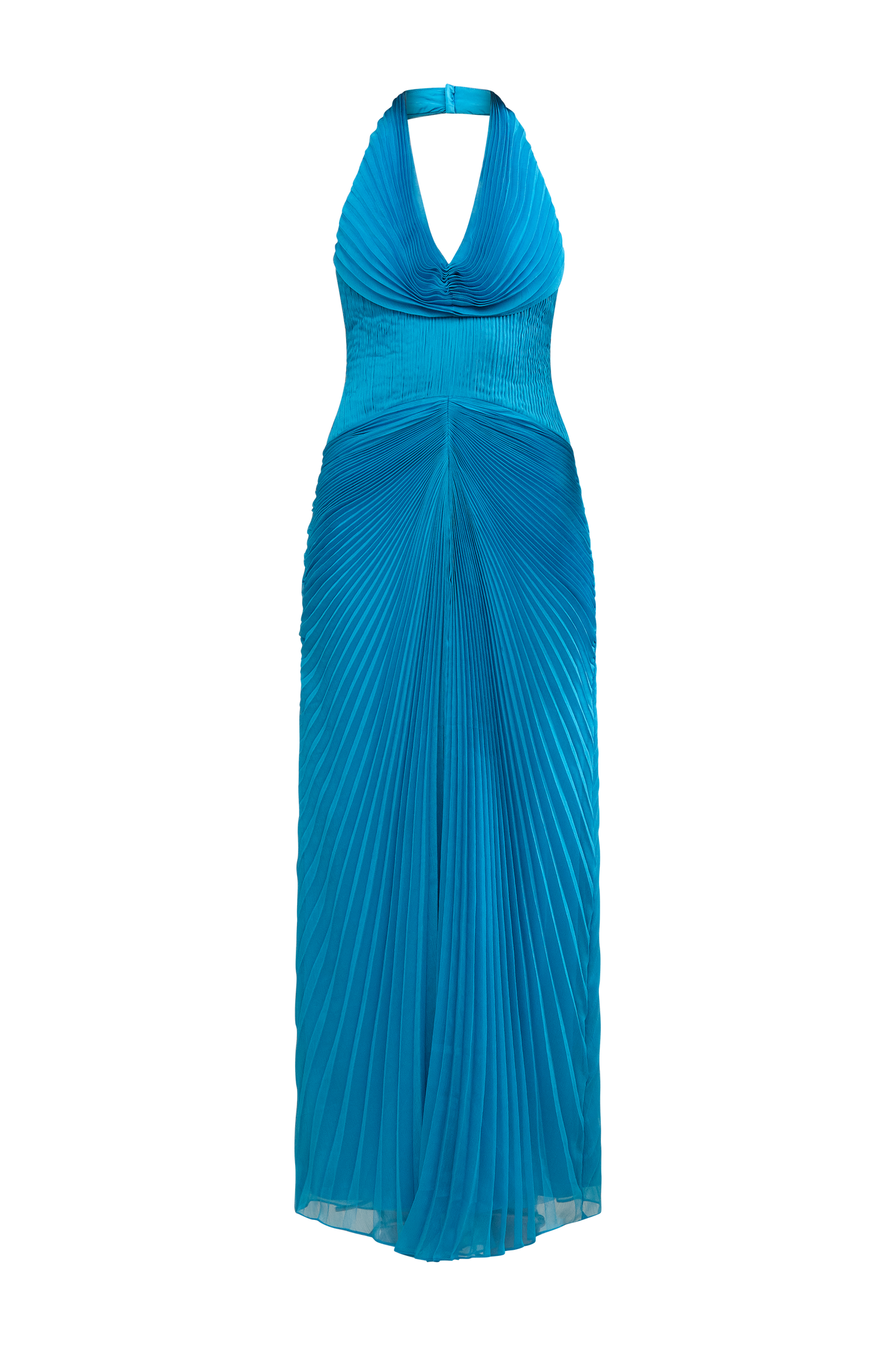 Enly Pleated Ruched Gown
