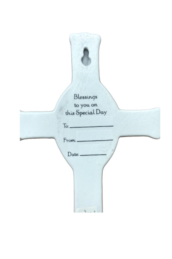 Baptism Wall Cross - Porcelain