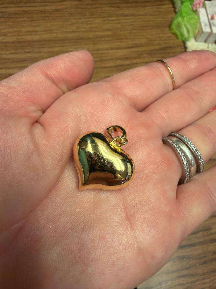 Gold Bubble Heart Charm