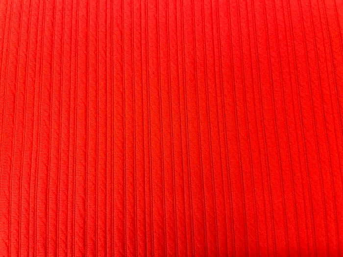 Ribbed Poly Jersey - Orange Red