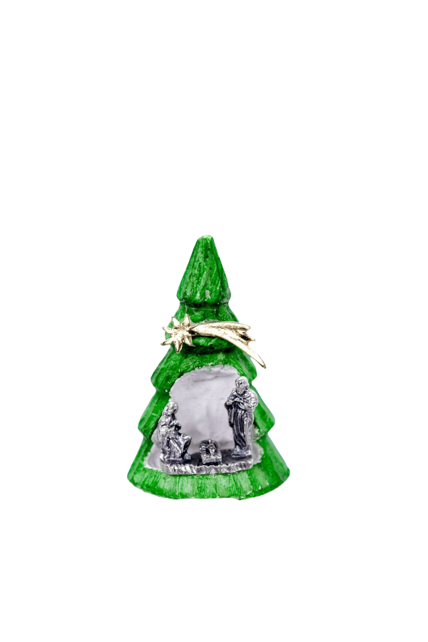 Miniature Christmas Tree With Nativity Figures
