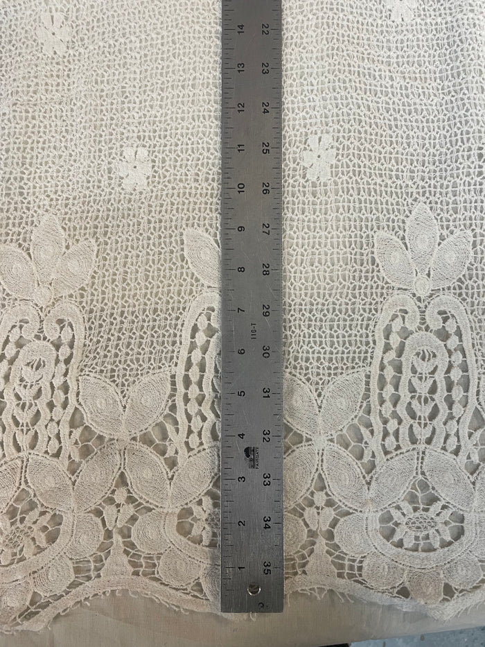 Modern Cotton Geometric Lace - Bright White