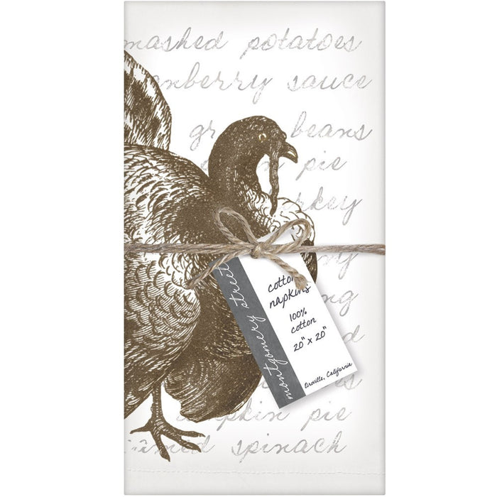 Montgomery Street Thanksgiving Turkey Cotton Napkins, Set of 4 - The Barrington Garage