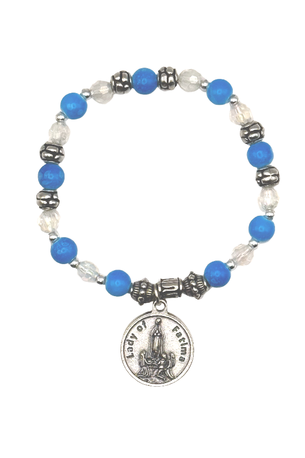 Our Lady of Fatima Italian Beaded Charm Bracelet