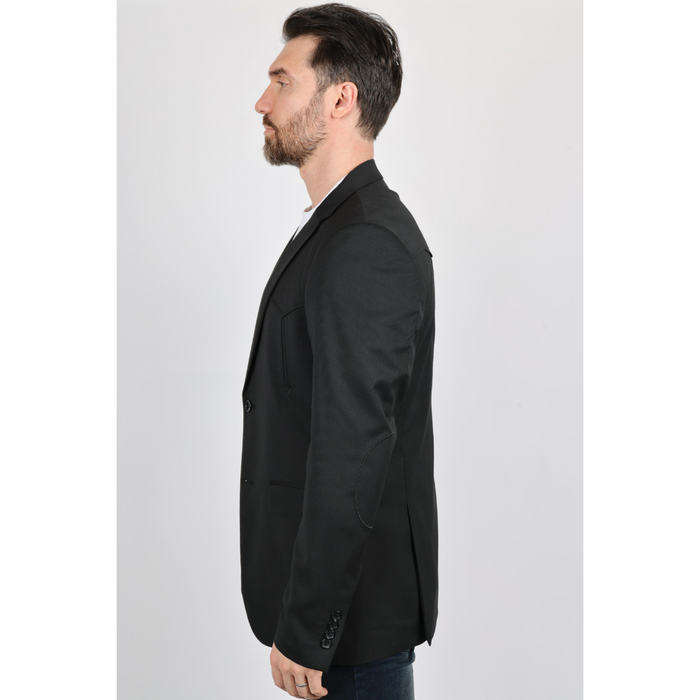 Platini Men's Black Western Sport Coat w/ Elbow Patch - Black