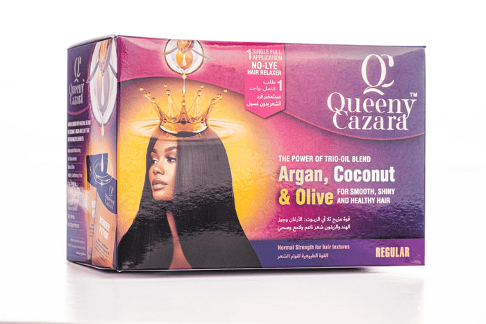 Queeny Cazara Argan, Coconut & Olive for Smooth Shiny and Healthy Hair Relaxar Kit