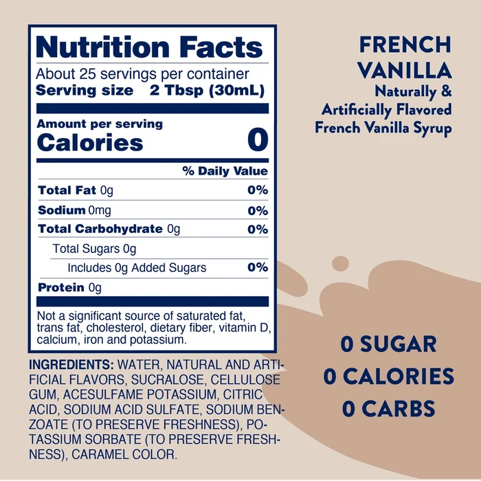 Sugar Free French Vanilla Syrup