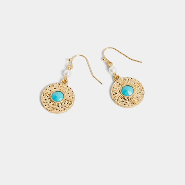 Whispers Plated Turquoise Earring