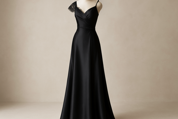 black evening lovely dress for young
