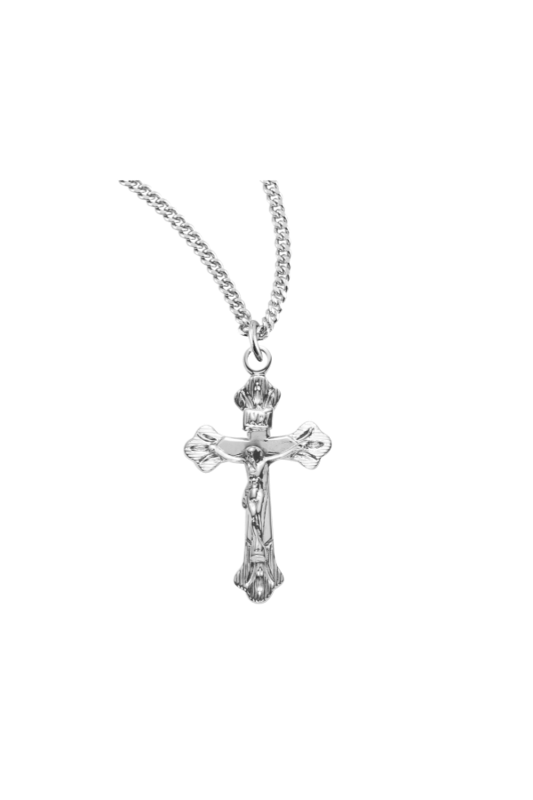 1" Sterling Silver Small Flare Tipped Crucifix