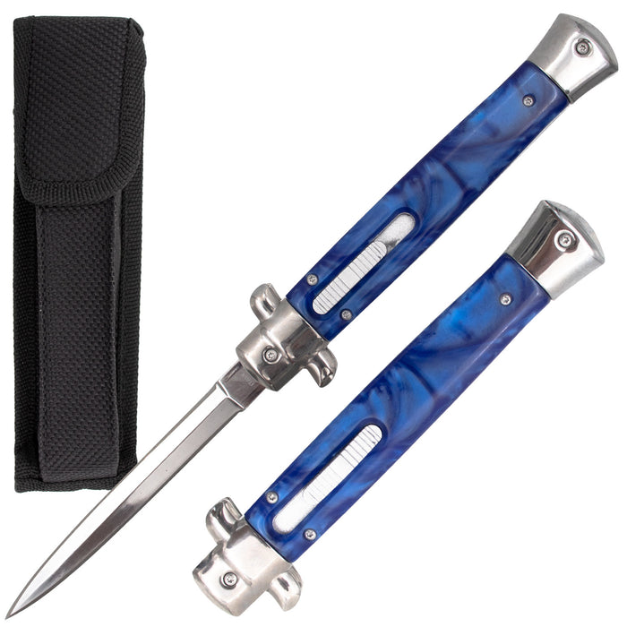 OTF Switchblade Stiletto Blue Pearl