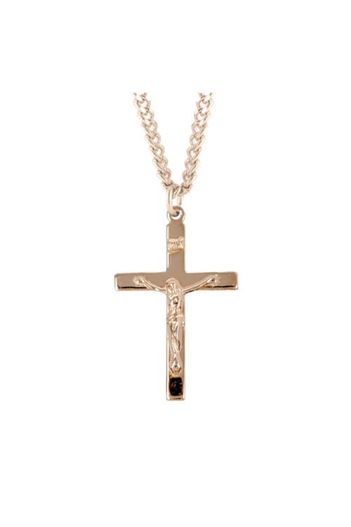 1.3" Gold Over Sterling High Polished Crucifix