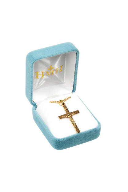 1.3" Gold Over Sterling High Polished Crucifix