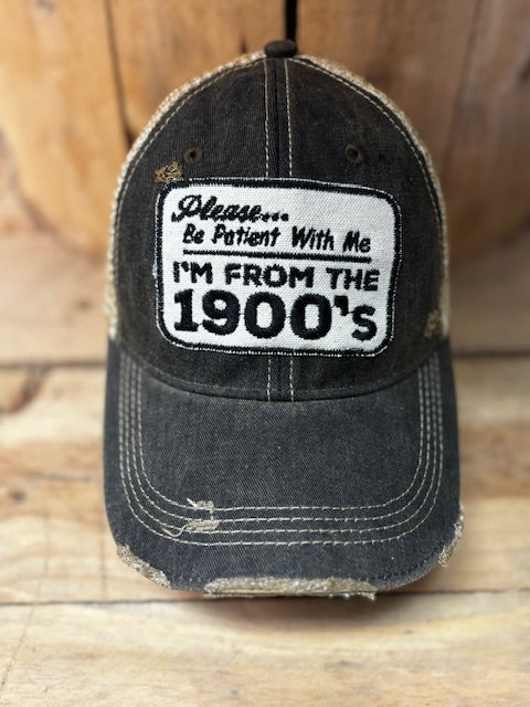 1900s Distressed Mesh Snapback Baseball Cap