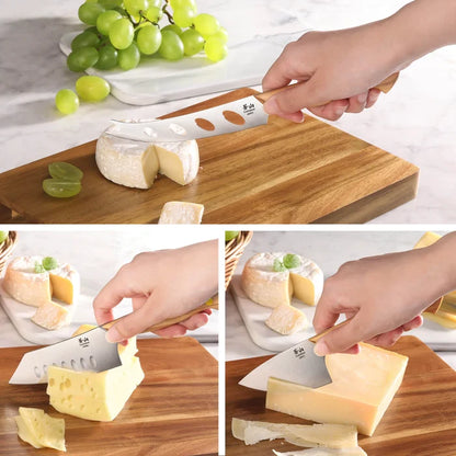 3-Piece Olive Wood Cheese Knife Set