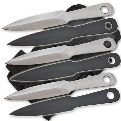 4.75" 6 Piece Mini Ninja Combat Throwing Knife Set with Sheath - AnyTime Blades