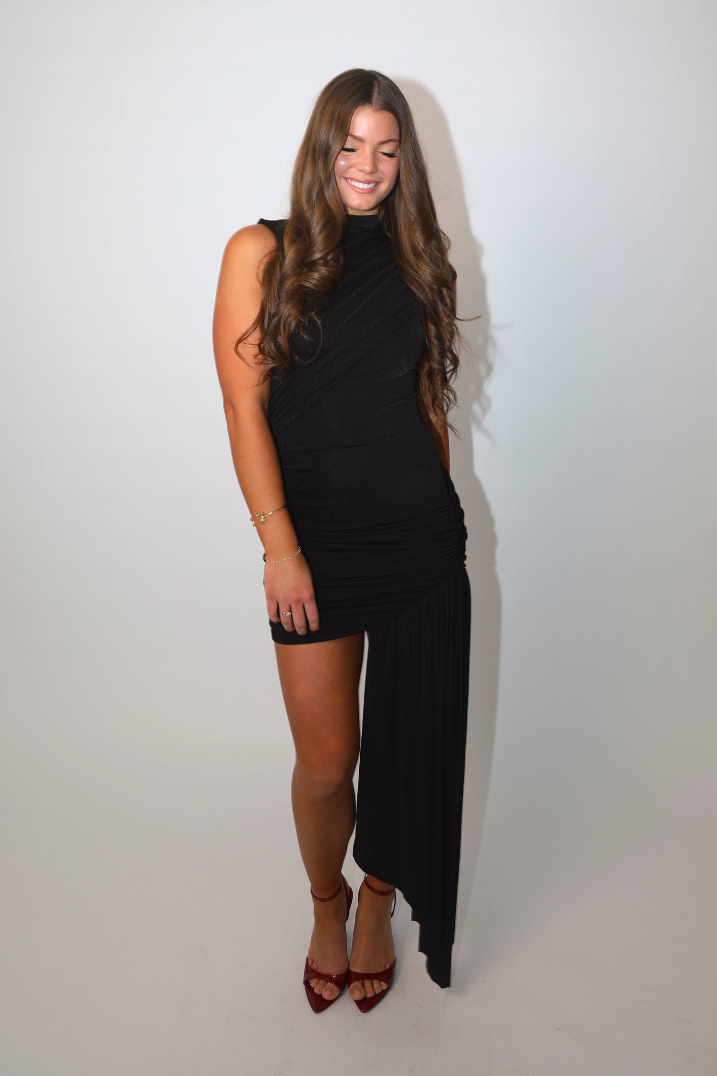 Noir Drape Dress - Black