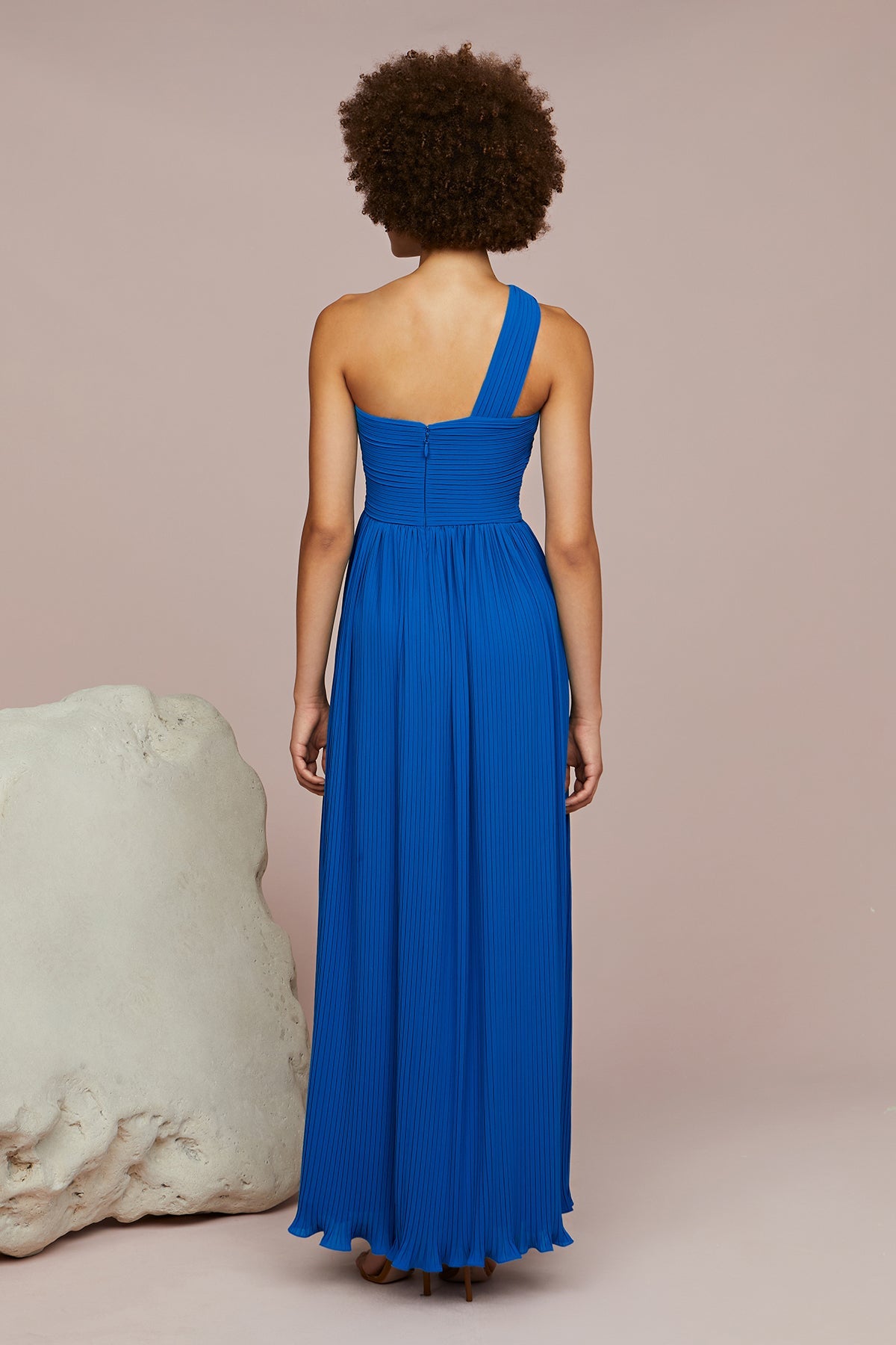 Skye Deep V Pleated Gown