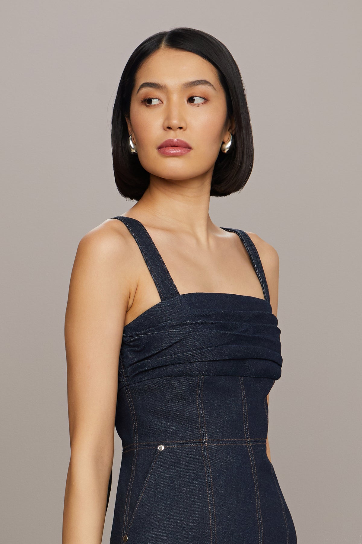 Jac Denim Combo Midi Dress