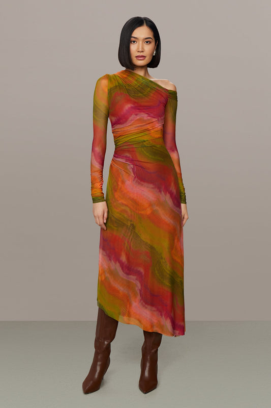 Drena Mesh Midi Dress