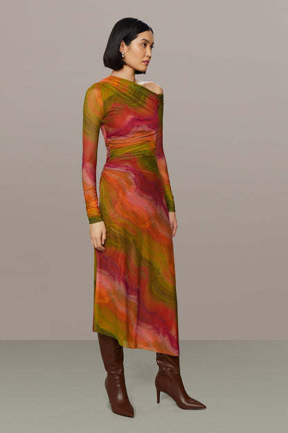 Drena Mesh Midi Dress