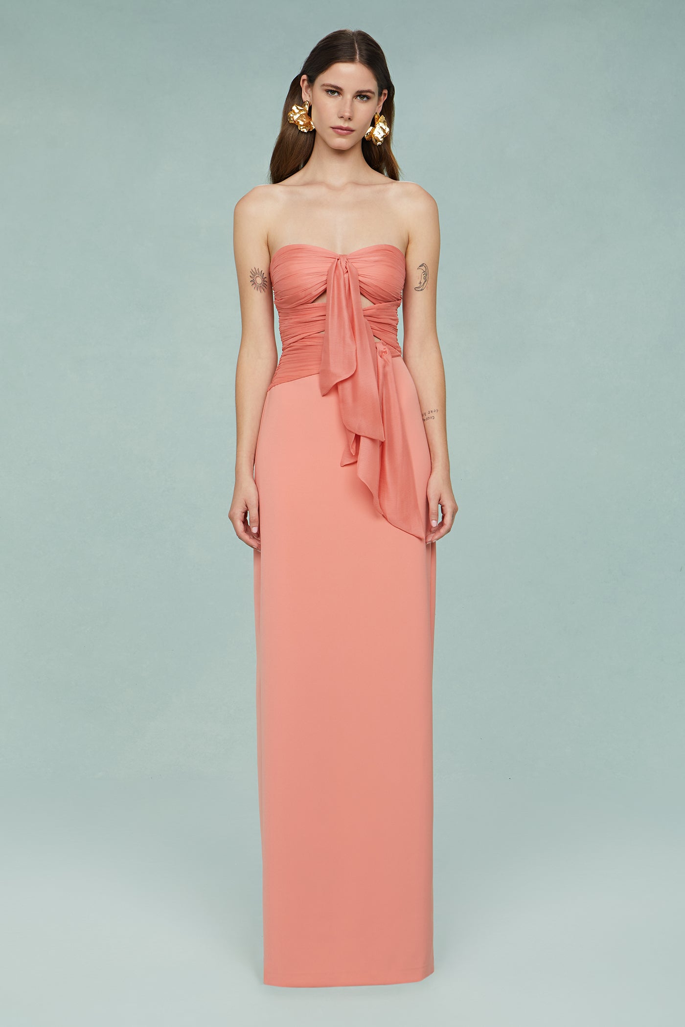 Diana Cutout Bow Combo Gown