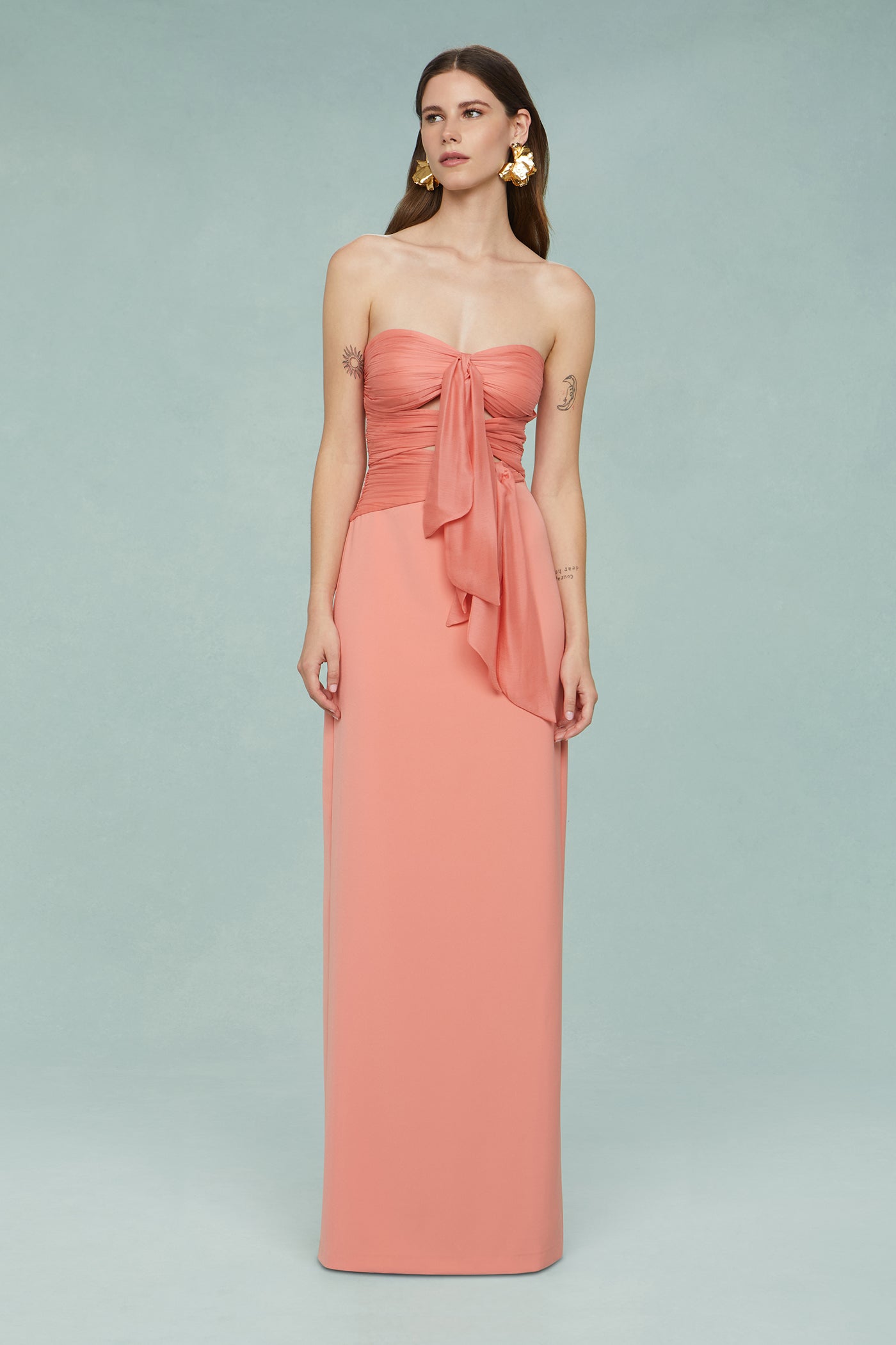 Diana Cutout Bow Combo Gown