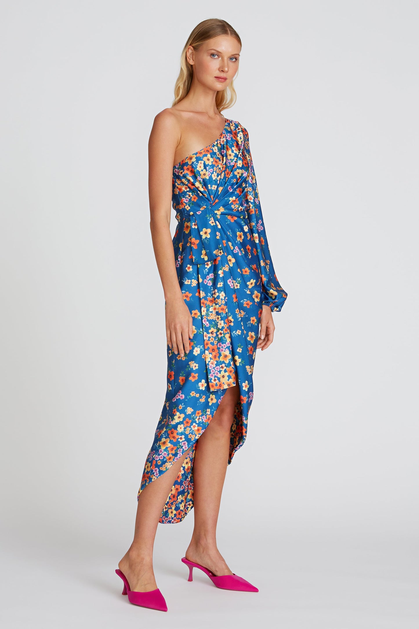 Atara One Shoulder Floral Dress