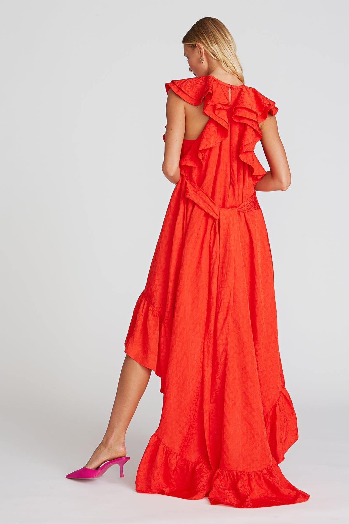 Dorota High Neck Ruffle Gown