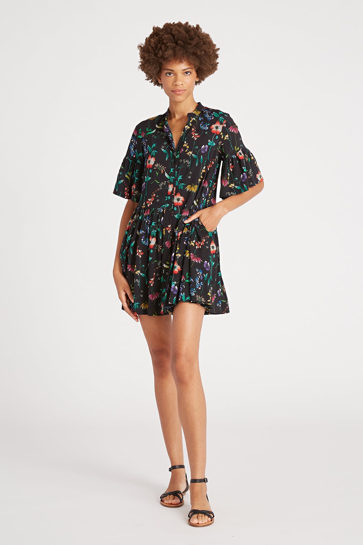 Harriot Mismatch Ruffle Dress