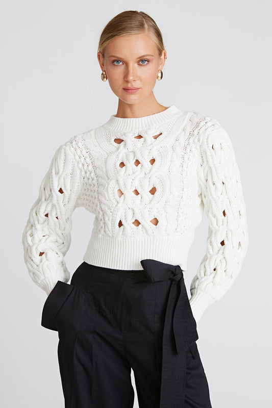 Cynthia Cable Crochet Sweater