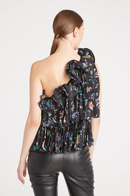 Isador Assymetrical Ruffle Top
