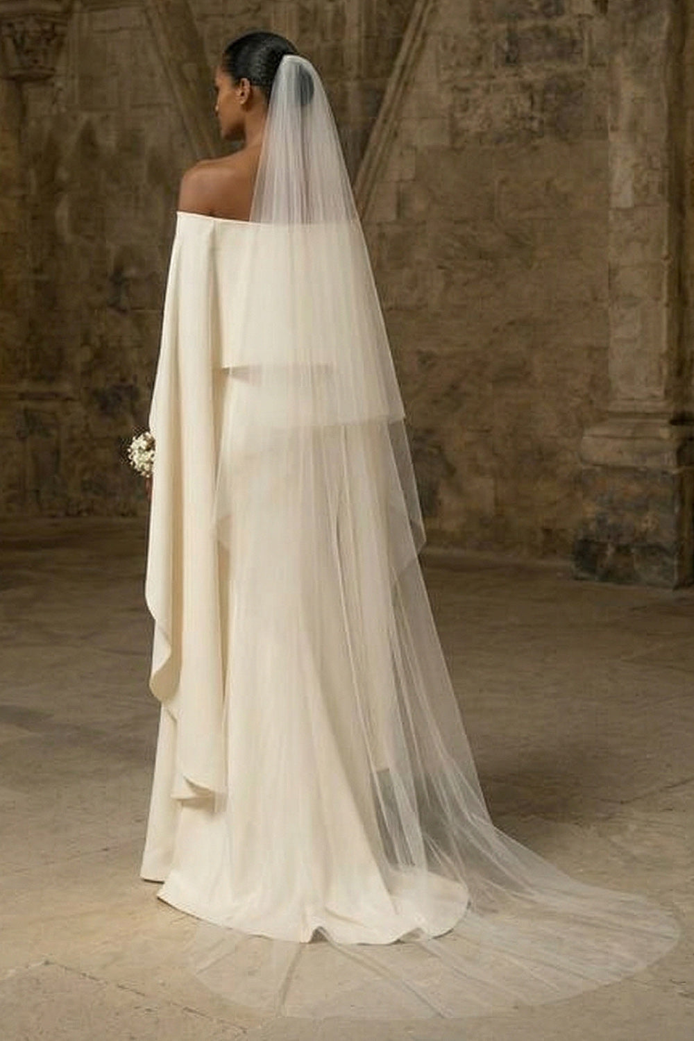 White Sheath Maxi Boho Wedding Dress with Slit