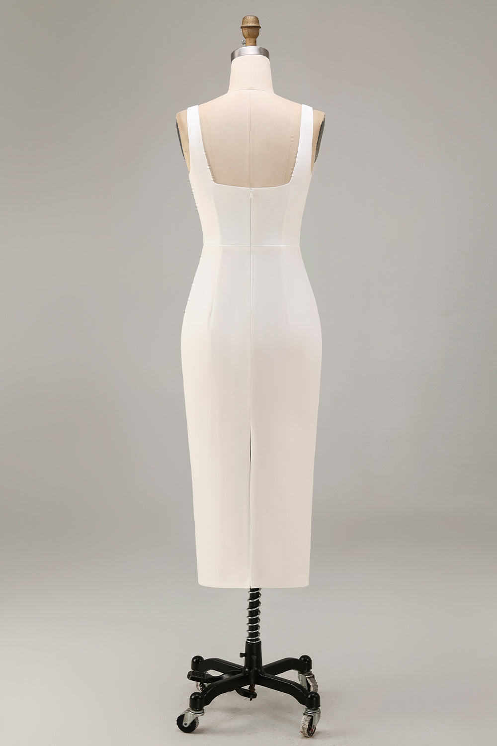 Square Neck Maxi White Bodycon Engagement Dress
