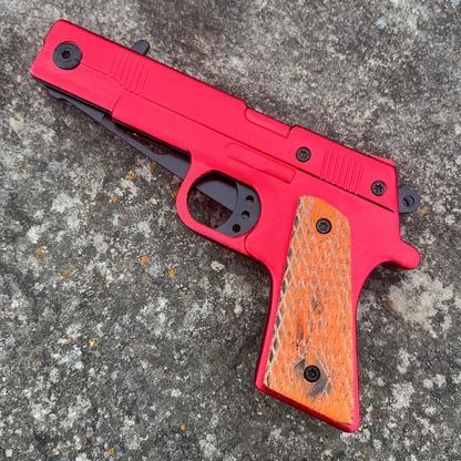 7" Red Pistol Knife - AnyTime Blades