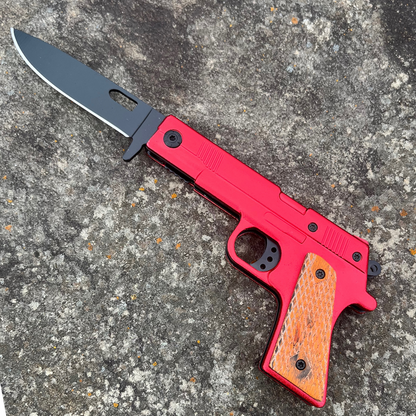 7" Red Pistol Knife - AnyTime Blades