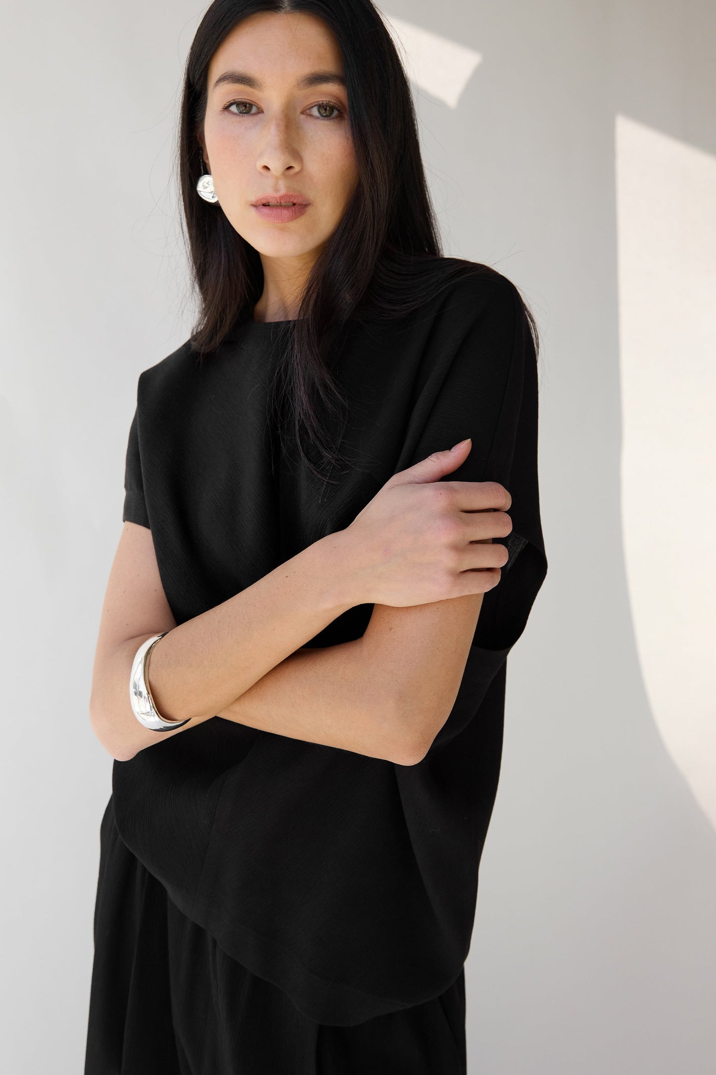 CRINKLED RAYON TOP