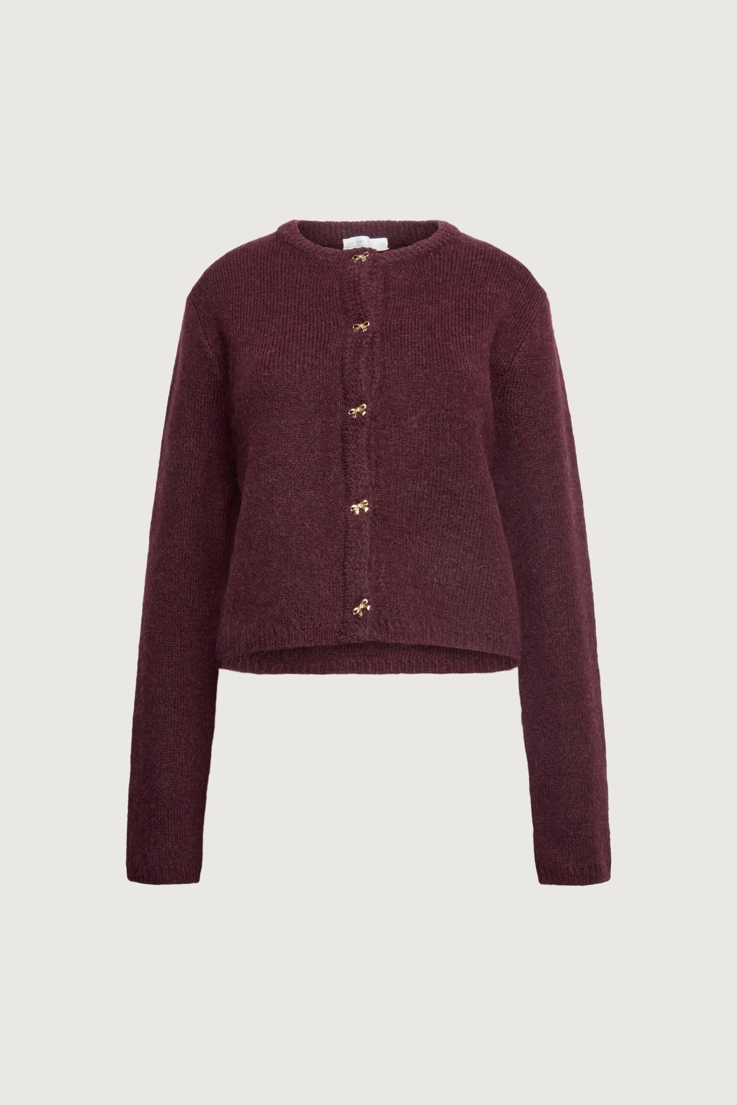 BOW BUTTON FRONT WOOL-BLEND CARDIGAN