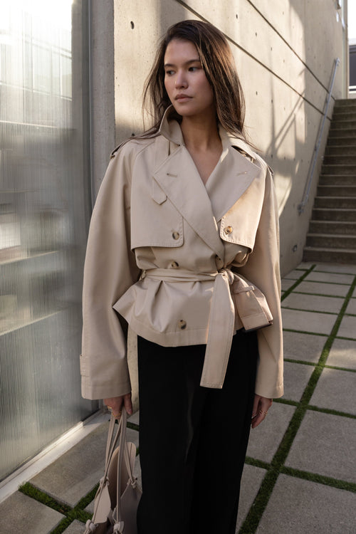 SHORT BELTED TRENCH COAT