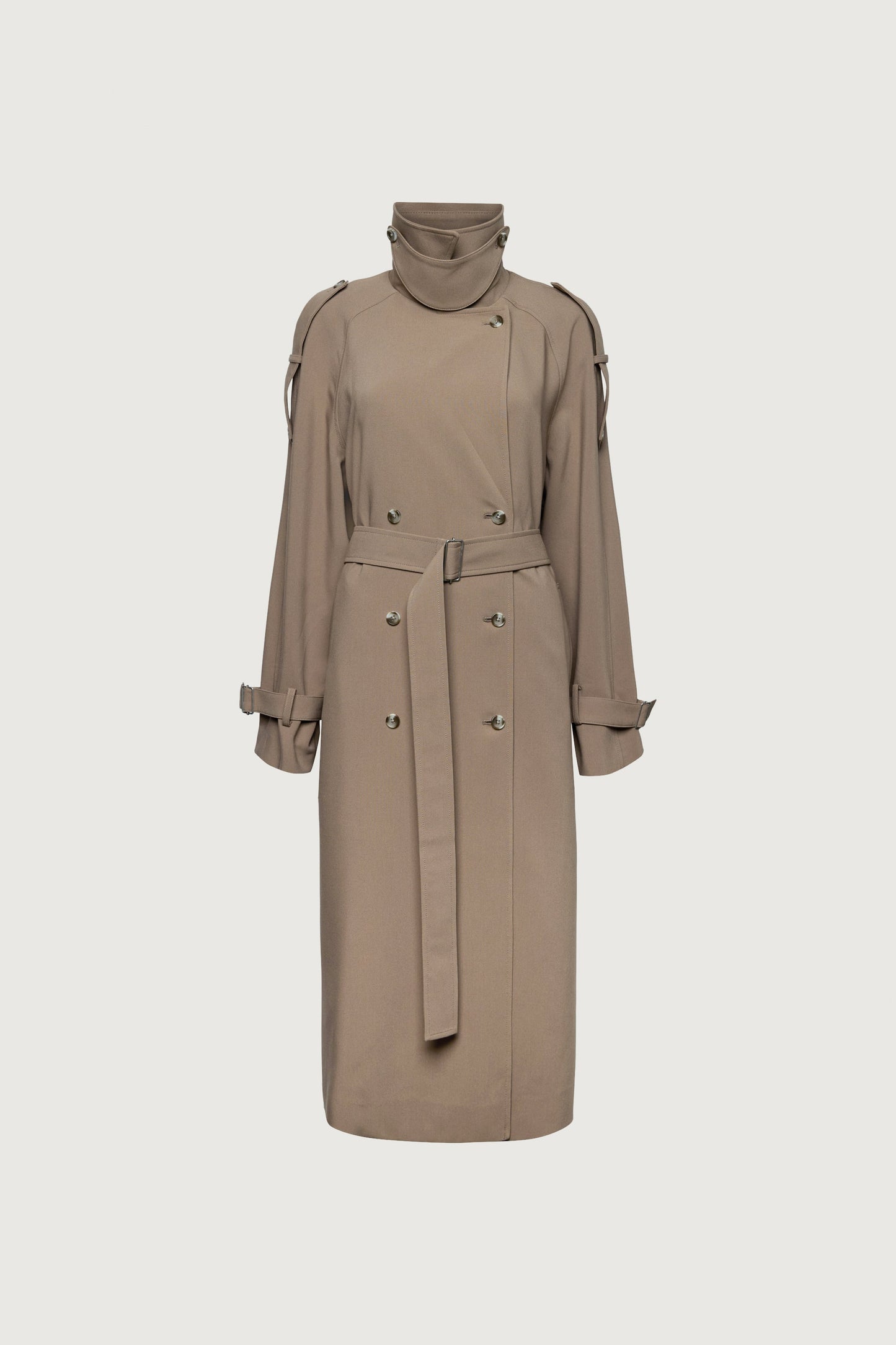 OVERSIZED TRENCH COAT WITH FUNNEL NECK
