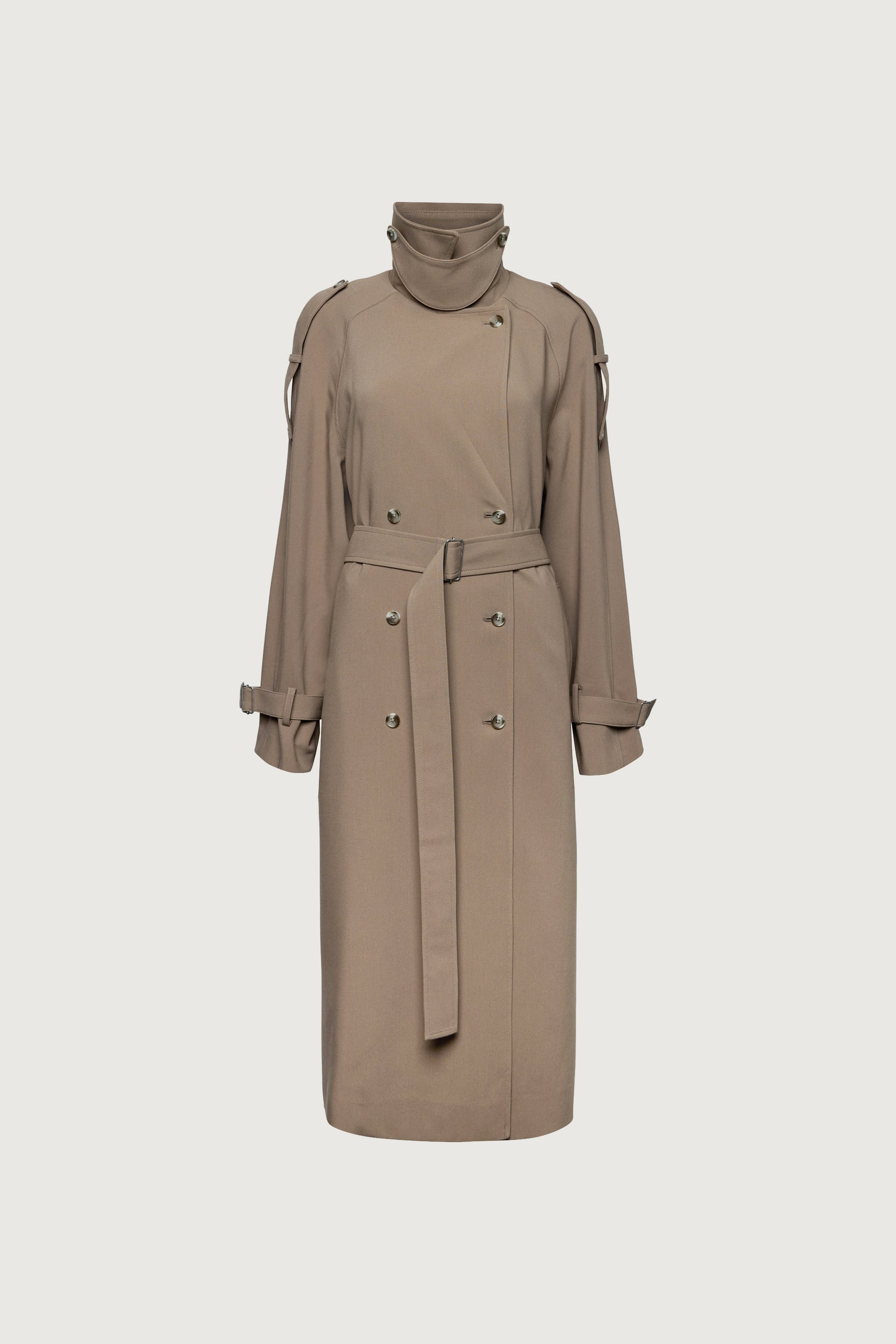 OVERSIZED TRENCH COAT WITH FUNNEL NECK