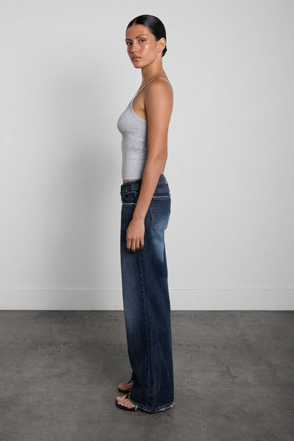 RETRO LOW RISE VINTAGE WASH JEAN