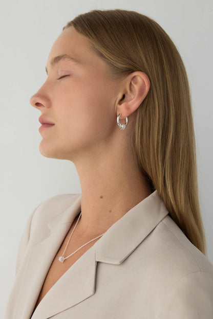 MINIMAL GEM HOOP EARRINGS
