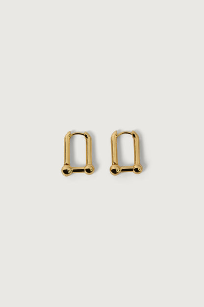 BALL LINK HOOP EARRINGS