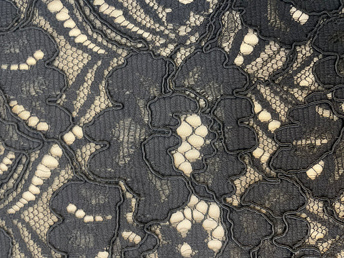 Black Corded Floral Lace