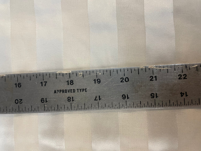 Silk Charmeuse & Chiffon Stripe - Bridal White - 19MM