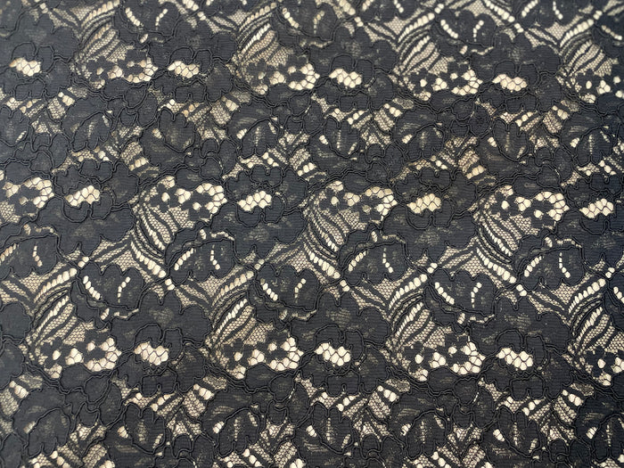 Black Corded Floral Lace