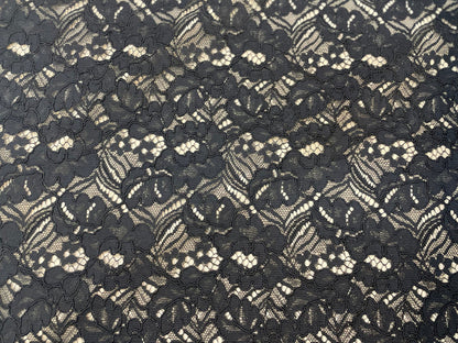 Black Corded Floral Lace