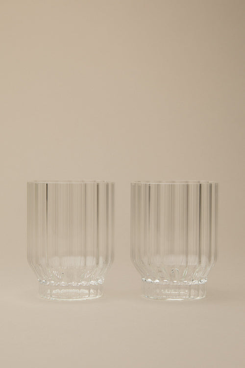 FLUTED TUMBLER GLASSES, SET OF 2